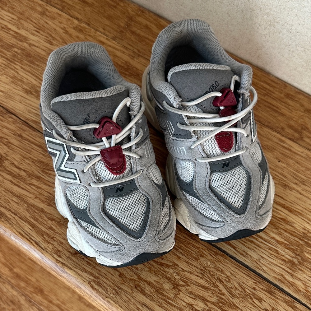 New Balance Kids' Sneakers in Gray and Burgundy